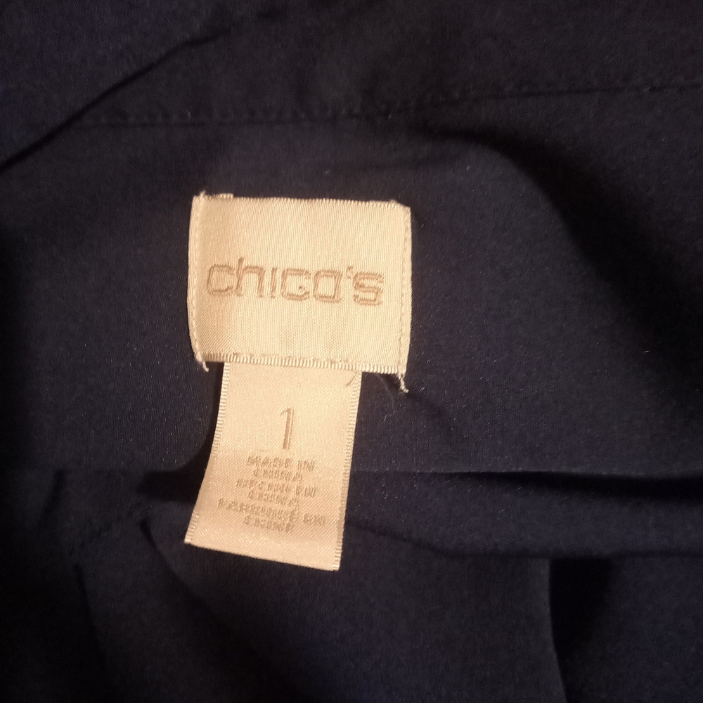 Chico's Navy Button Down Blouse - image 6